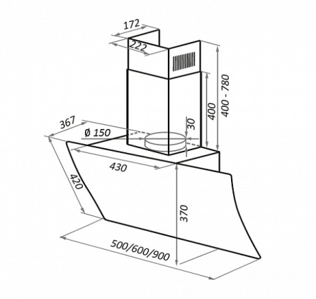 Вытяжка MAUNFELD SKY STAR CHEF 60 белый купить с доставкой по Москве и Московской области в интернет-магазине ТехноВегас