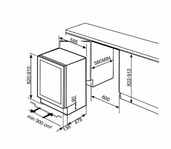 Встраиваемый винный шкаф SMEG CVI138RWS2