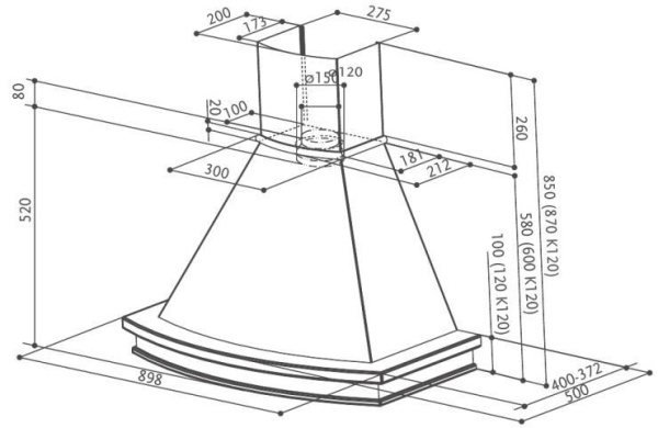 Вытяжка FABER TRENDY WB A60 C/F