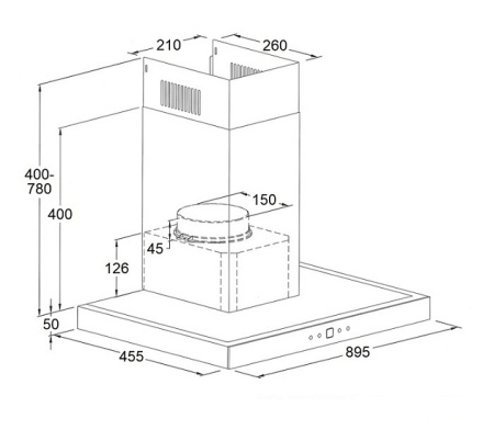 Каминная вытяжка Maunfeld Breeze 90 нержавеющая сталь купить с доставкой по Москве и Московской области в интернет-магазине ТехноВегас