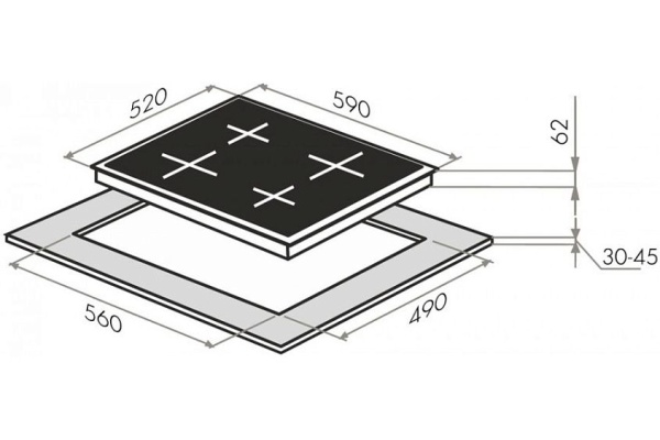 Встраиваемая электрическая варочная панель Maunfeld EVCE.594 SM.D-BK купить с доставкой по Москве и Московской области в интернет-магазине ТехноВегас