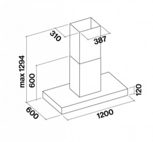 Вытяжка FALMEC LINE PRO 120 inox (950) островная CLPI20.E3P2#ZZZI410F купить с доставкой по Москве и Московской области в интернет-магазине ТехноВегас