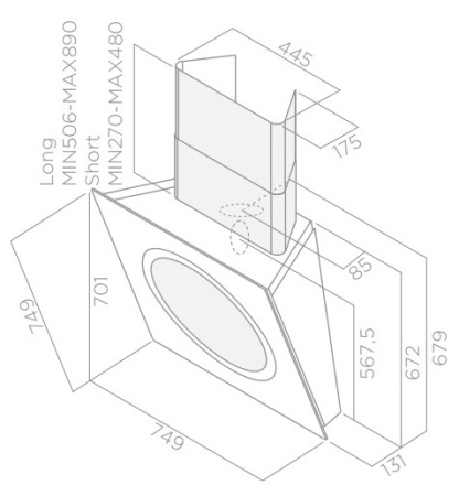 Вытяжка ELICA LOOP BL/F/75 купить с доставкой по Москве и Московской области в интернет-магазине ТехноВегас