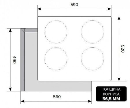 Варочная поверхность LEX EVI 640-2 IV купить с доставкой по Москве и Московской области в интернет-магазине ТехноВегас