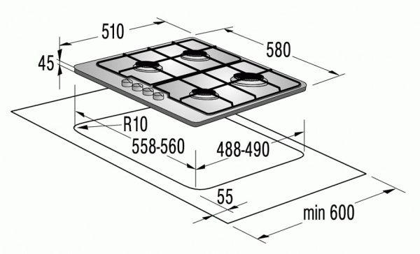 Поверхность GORENJE g 6n50 rb купить с доставкой по Москве и Московской области в интернет-магазине ТехноВегас