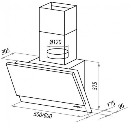 Вытяжка MAUNFELD ARAKS SBL 50 чёрный купить с доставкой по Москве и Московской области в интернет-магазине ТехноВегас