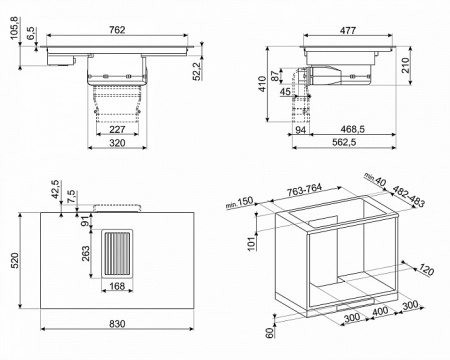 Индукционная варочная панель SMEG HOBD682R купить с доставкой по Москве и Московской области в интернет-магазине ТехноВегас