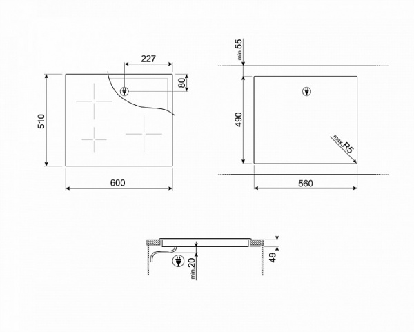 Поверхность SMEG SI7633B