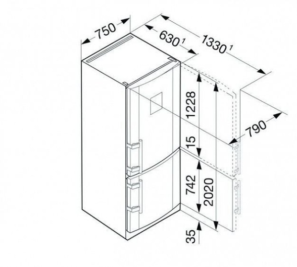 Холодильник LIEBHERR cnpes 5156 купить с доставкой по Москве и Московской области в интернет-магазине ТехноВегас