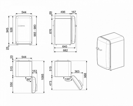 Холодильник SMEG FAB10ROR2 купить с доставкой по Москве и Московской области в интернет-магазине ТехноВегас