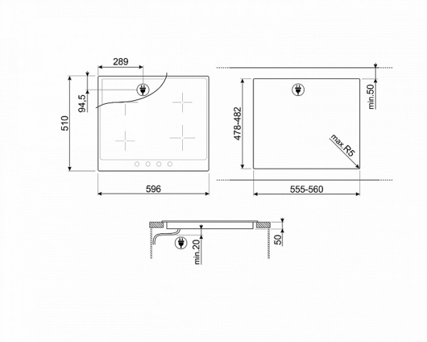 Варочная поверхность SMEG SI764BSM
