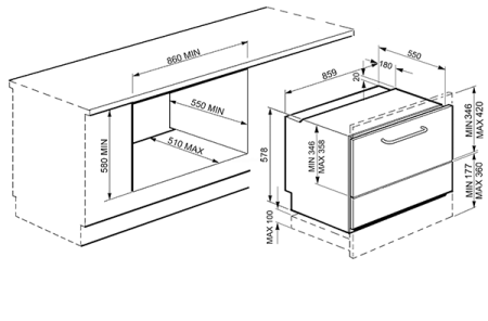 Посудомоечная машина SMEG STO905-1 купить с доставкой по Москве и Московской области в интернет-магазине ТехноВегас