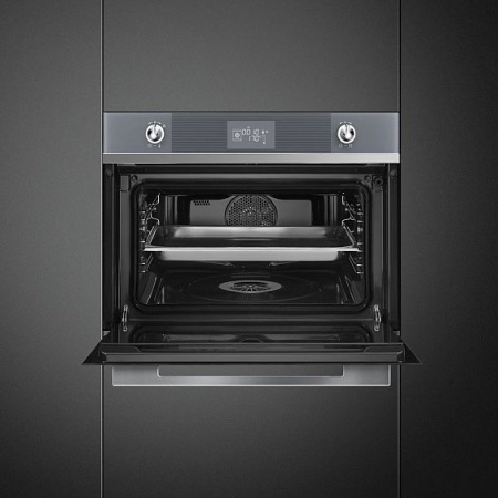 Духовой шкаф электрический компактный SMEG SF4102VCS купить с доставкой по Москве и Московской области в интернет-магазине ТехноВегас