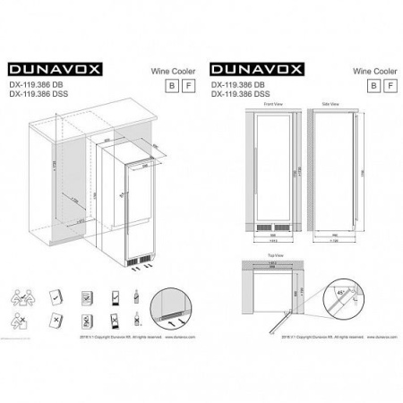 Винный шкаф DUNAVOX DX-119.386DSS купить с доставкой по Москве и Московской области в интернет-магазине ТехноВегас