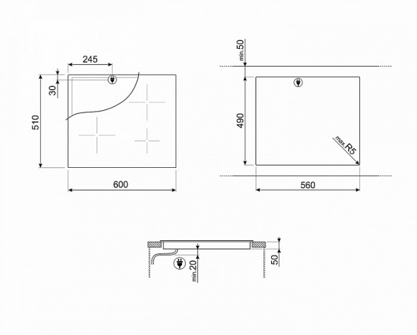 Поверхность SMEG SE264TD