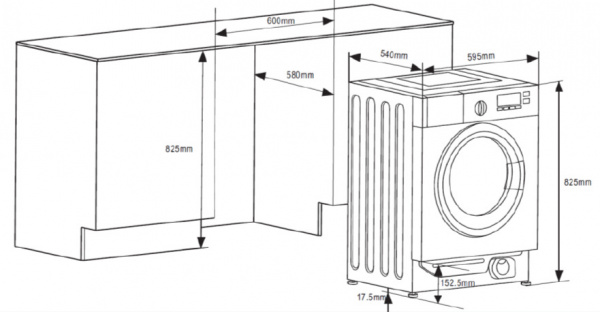 Встраиваемая стиральная машина с сушкой Graude EWTA 80.0