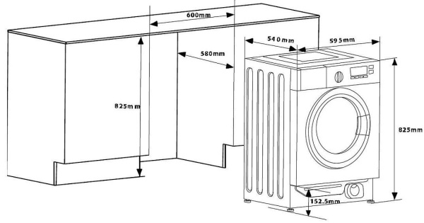 Встраиваемая стиральная машина Weissgauff WMI 6147 Inverter Steam купить с доставкой по Москве и Московской области в интернет-магазине ТехноВегас