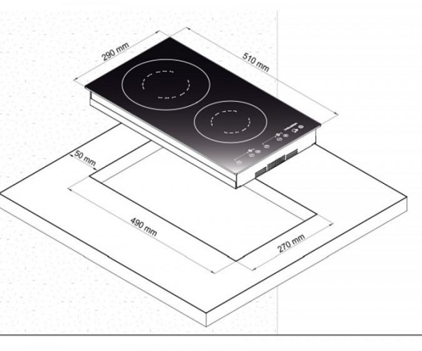 Индукционная стеклокерамич. панель Korting HI 32003 B