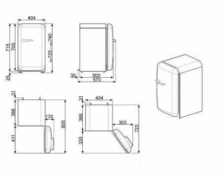 Минибар SMEG FAB5LPB3 купить с доставкой по Москве и Московской области в интернет-магазине ТехноВегас