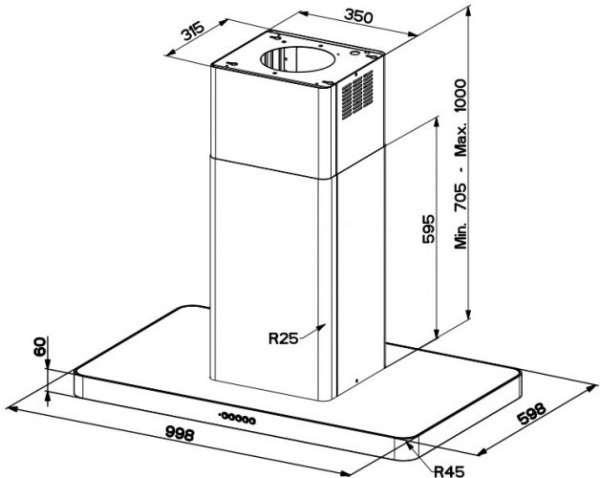 Вытяжка FABER 110.0456.265 FABER T-LIGHT ISOLA EV8P WH MATT A100 купить с доставкой по Москве и Московской области в интернет-магазине ТехноВегас