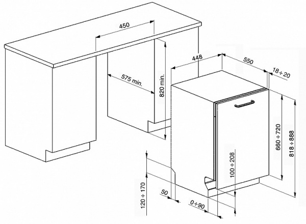 Посудомоечная машина SMEG STA4507IN