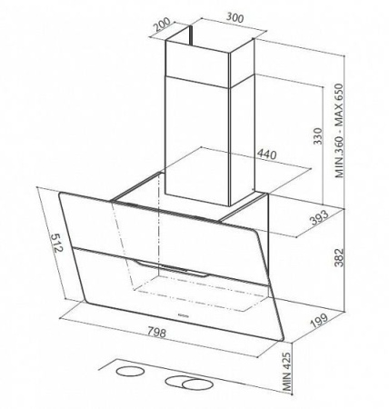 Вытяжка Faber JOLIE ACT BK A80 купить с доставкой по Москве и Московской области в интернет-магазине ТехноВегас