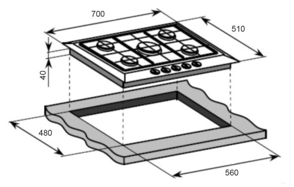 Газовая панель Lex GVE 750 C iv купить с доставкой по Москве и Московской области в интернет-магазине ТехноВегас