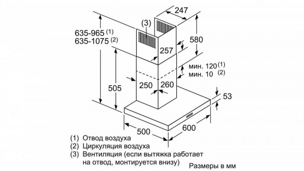 Каминная вытяжка BOSCH DWB66BC50