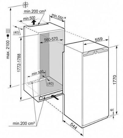 Холодильник LIEBHERR IKB 3520 купить с доставкой по Москве и Московской области в интернет-магазине ТехноВегас