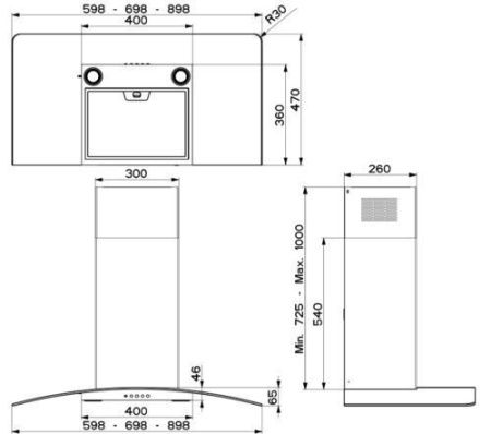 Вытяжка FABER RAY LED X/V A60 купить с доставкой по Москве и Московской области в интернет-магазине ТехноВегас