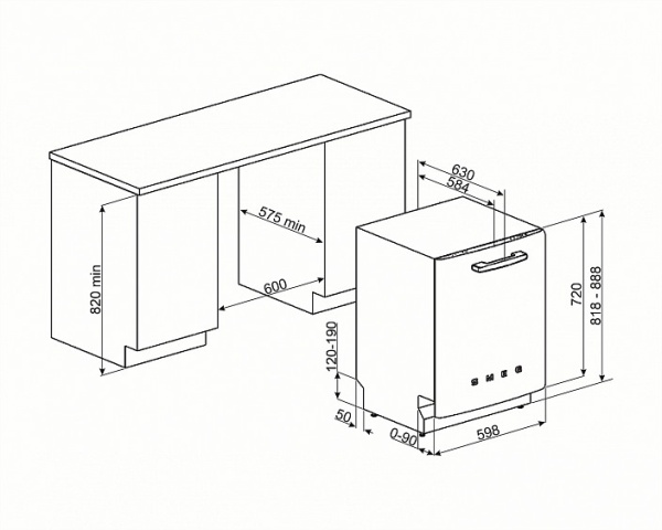 Посудомоечная машина SMEG ST2FABCR2