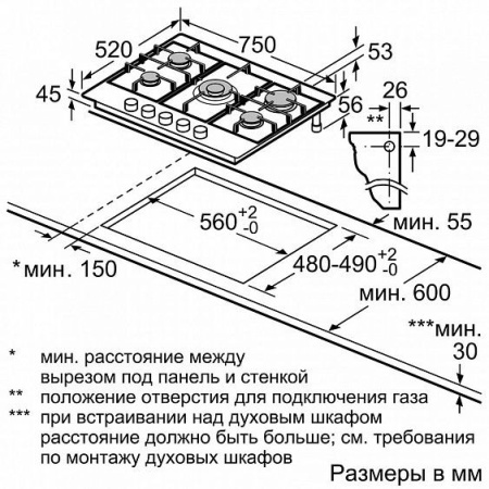 Газовая панель Bosch PCQ 7A5M90R купить с доставкой по Москве и Московской области в интернет-магазине ТехноВегас