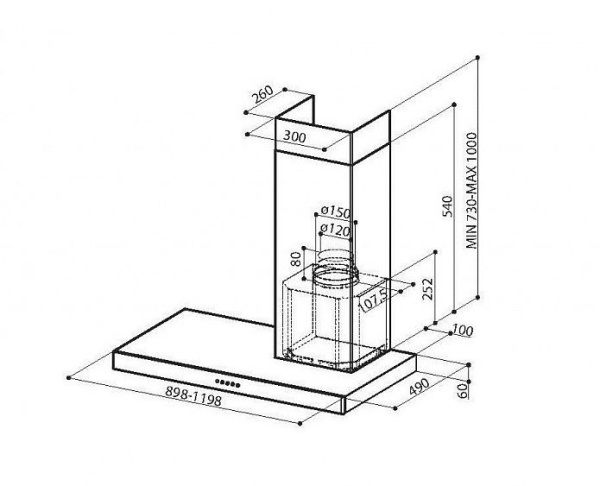 Вытяжка FABER STILO SRM DX/SP A90 правая (325.0518.928)