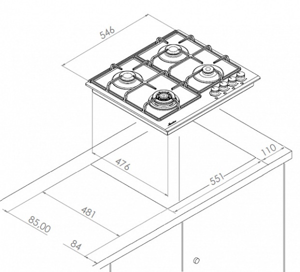 Варочная поверхность MONSHER MHG 62 BG
