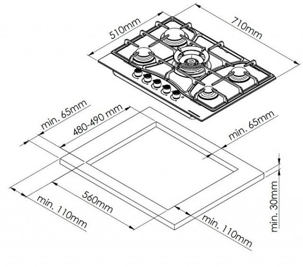 ВАРОЧНАЯ ПОВЕРХНОСТЬ KUPPERSBERG FG 73 W