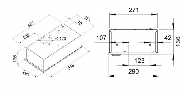 Встраиваемая вытяжка Maunfeld CROSBY ROCKY 60 ЧЕРНОЕ стекло