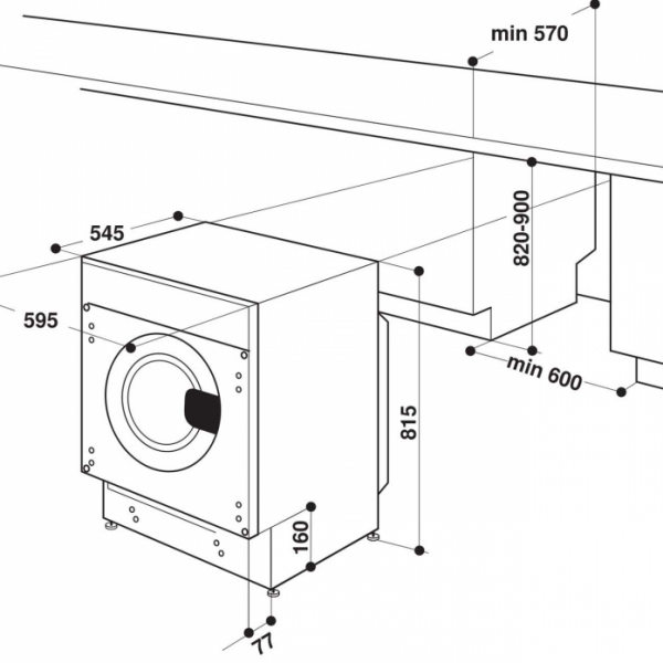 Встраиваемая стиральная машина с сушкой Whirlpool BI WDWG 961484 EU