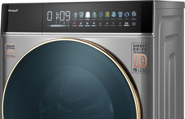 Стиральная машина WEISSGAUFF WMD 58411 Direct Drive Inverter Premium Steam Steel купить с доставкой по Москве и Московской области в интернет-магазине ТехноВегас