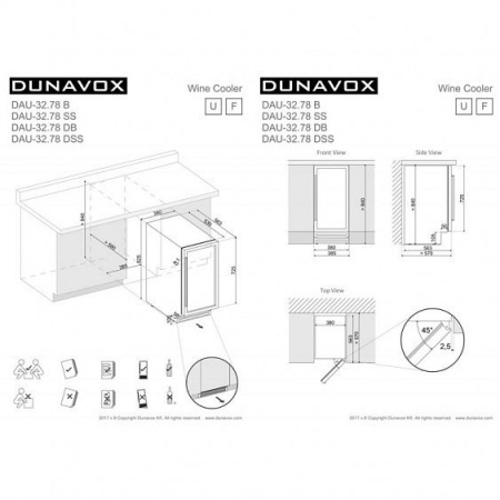 Винный шкаф DUNAVOX DAU-32.78DW купить с доставкой по Москве и Московской области в интернет-магазине ТехноВегас