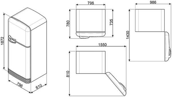 Холодильник Smeg FAB50RPG