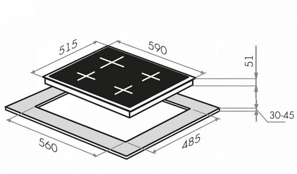 Газовая панель Maunfeld EGHG.64.23CW/G купить с доставкой по Москве и Московской области в интернет-магазине ТехноВегас