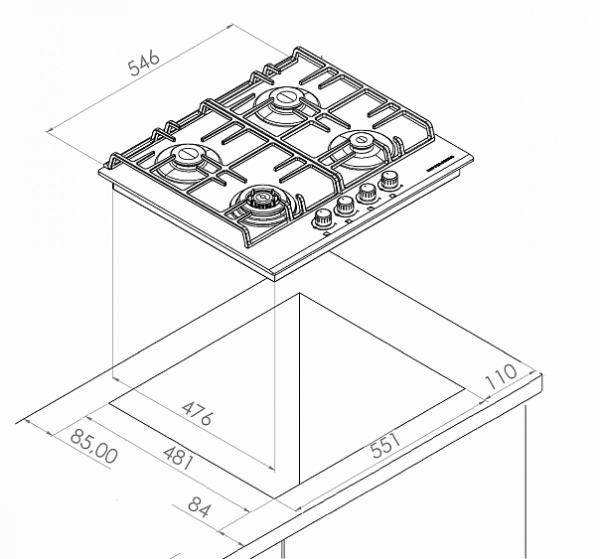 Варочная поверхность KUPPERSBERG FQ 62 B