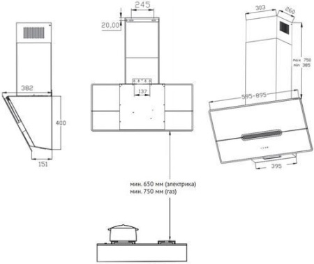 Вытяжка KORTING KHC 91950 GXN купить с доставкой по Москве и Московской области в интернет-магазине ТехноВегас