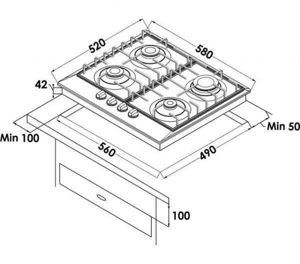 Газовая панель SCHAUB LORENZ SLK GS6223 купить с доставкой по Москве и Московской области в интернет-магазине ТехноВегас