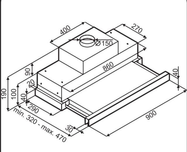 Встраиваемая вытяжка Maunfeld Galaxy 90 черный