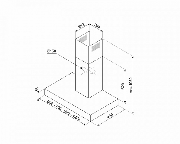 Вытяжка SMEG KBT900XE купить с доставкой по Москве и Московской области в интернет-магазине ТехноВегас