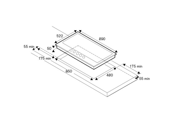 Варочная поверхность BERTAZZONI P905LHERNE