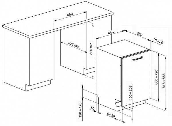 Посудомоечная машина SMEG STA4505IN купить с доставкой по Москве и Московской области в интернет-магазине ТехноВегас