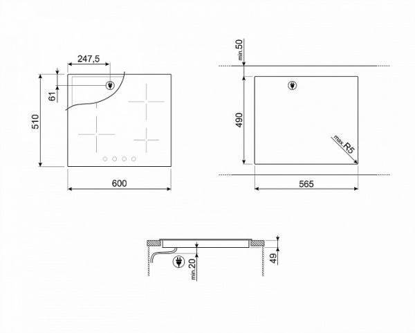 Варочная панель SMEG SE364TDM купить с доставкой по Москве и Московской области в интернет-магазине ТехноВегас