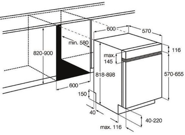 Встраиваемая посудомоечная машина AEG f 55002 im0p купить с доставкой по Москве и Московской области в интернет-магазине ТехноВегас
